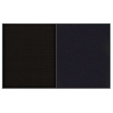 United Visual Products Double Door Radius Corkboard, 60"x36", Hea, UV7014RC-SATIN-BUFF UV7014RC-SATIN-BUFF